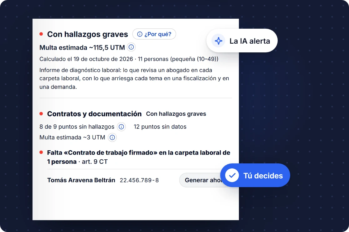 Un hallazgo grave del simulador de fiscalización, entre «La IA alerta» y «Tú decides»