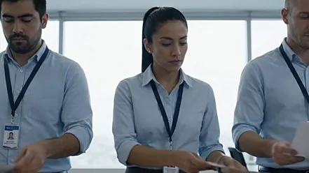 Supervisores de LeoBack trabajando con la documentación de una empresa